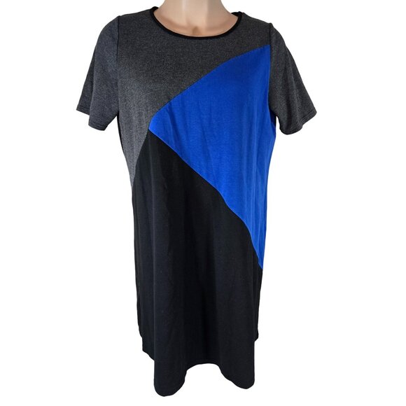 Yessica Size XL Women's Black Gray Blue Pull On Stretch Career Formal Dress - Picture 1 of 7